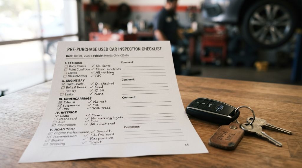 Used car inspection checklist before buying